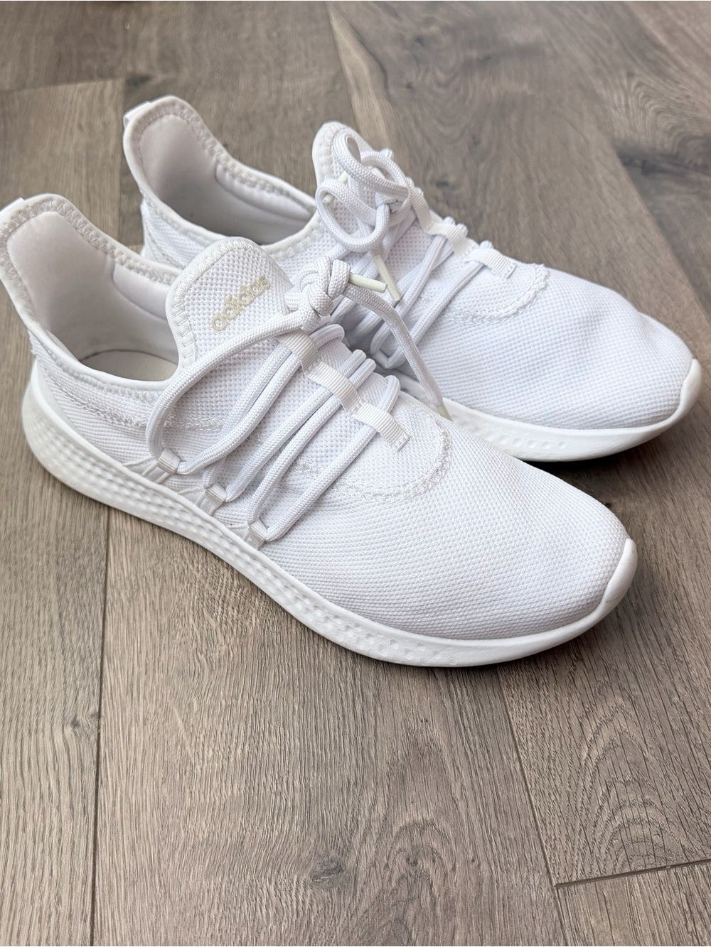 Adidas All-White Athletic Sneakers with Subtle Logo